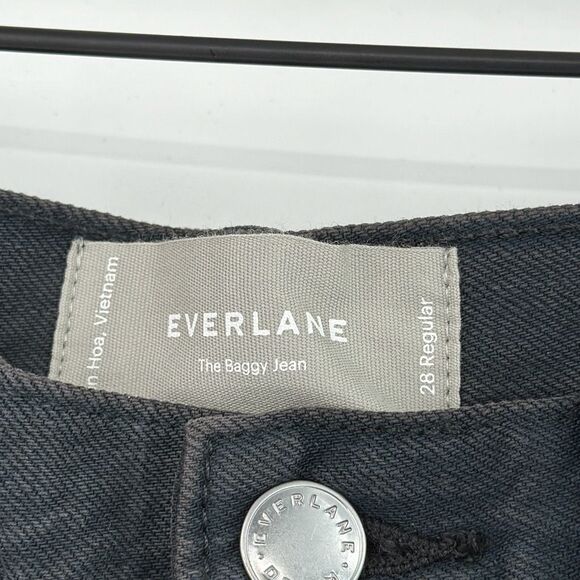 NWT Everlane Black Ink Wash Wide Leg Flared The Baggy Jeans 28 - Picture 3 of 15
